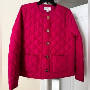 NWOT Charter Club light puffer quilted jacket, dark rose, size small